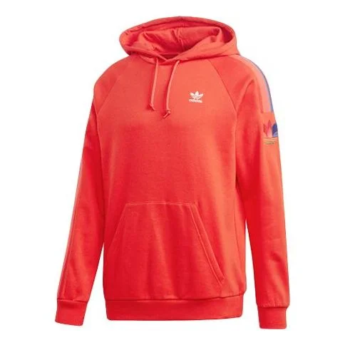 adidas originals 3Dtf 3 Stp Hood logo Printing raglan sleeve hooded Sports Pink Red Fluorescence GE6 - 1