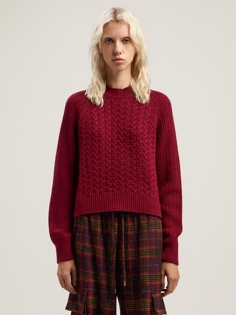 Palm Angels Curved Logo Ribbed Sweater outlook