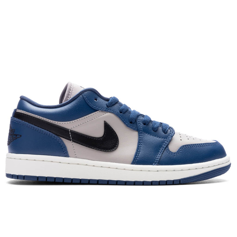 AIR JORDAN 1 LOW WOMEN'S - FRENCH BLUE/BLACK-COLLEGE GREY/SAIL - 1