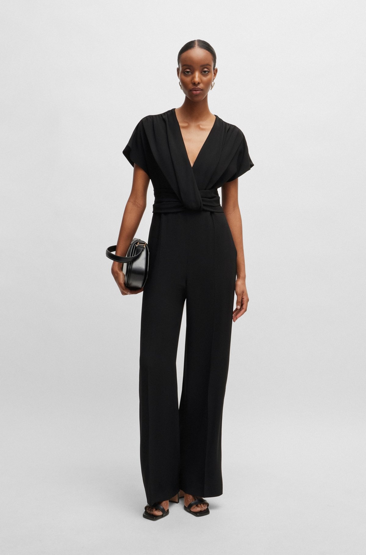 SLIM-FIT JUMPSUIT WITH WRAP FRONT - 2