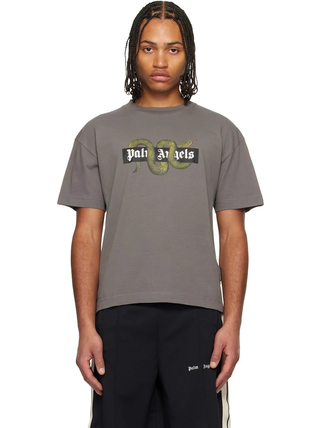 Gray Snake Box Logo Regular T-shirt - 1