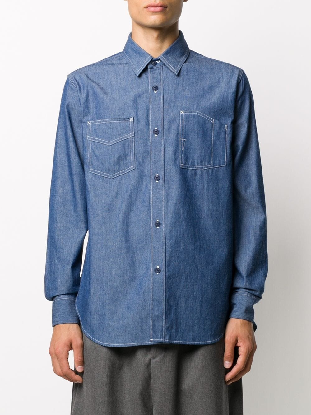 button denim shirt - 4