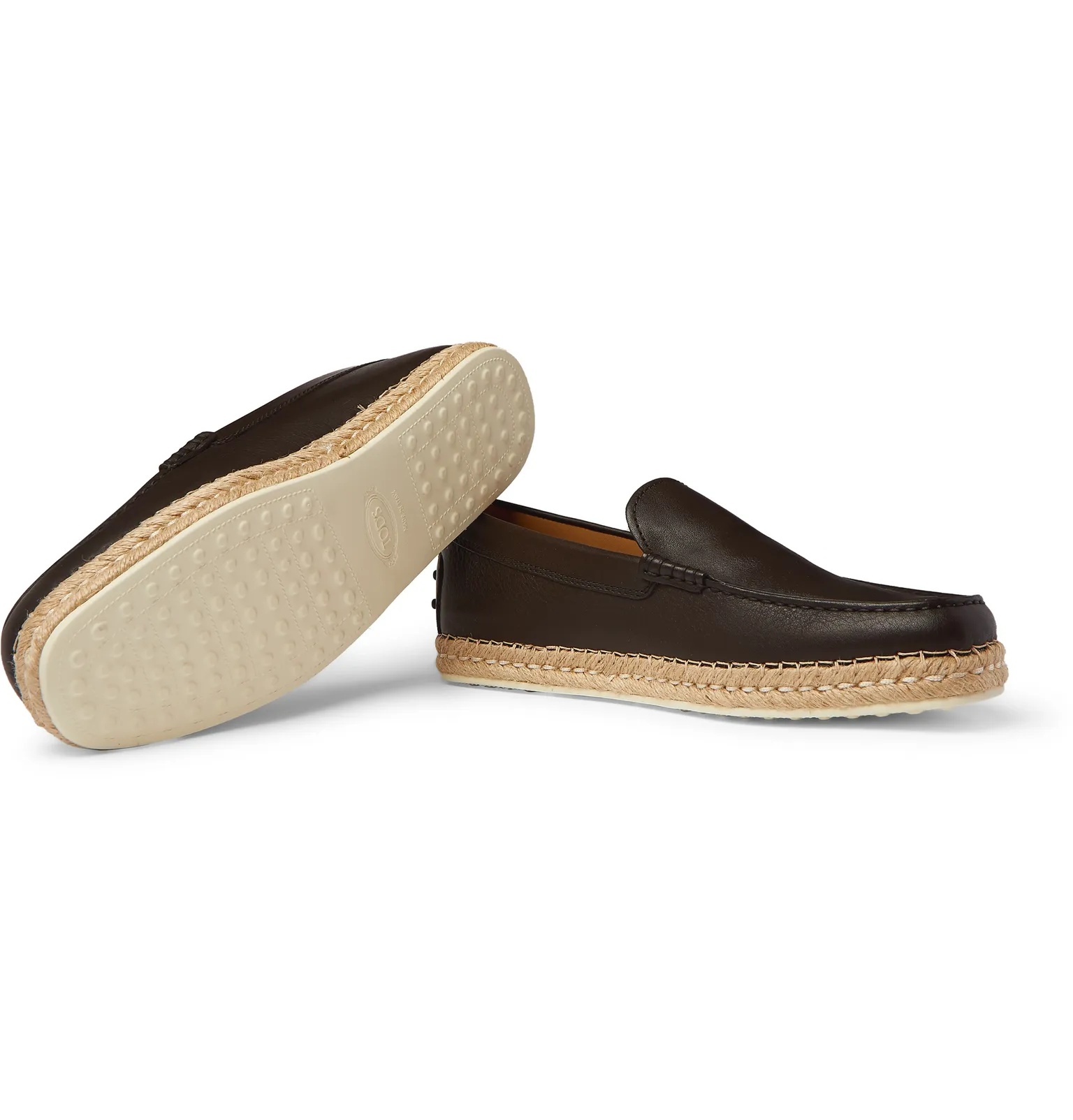 Leather Espadrille Loafers - 3