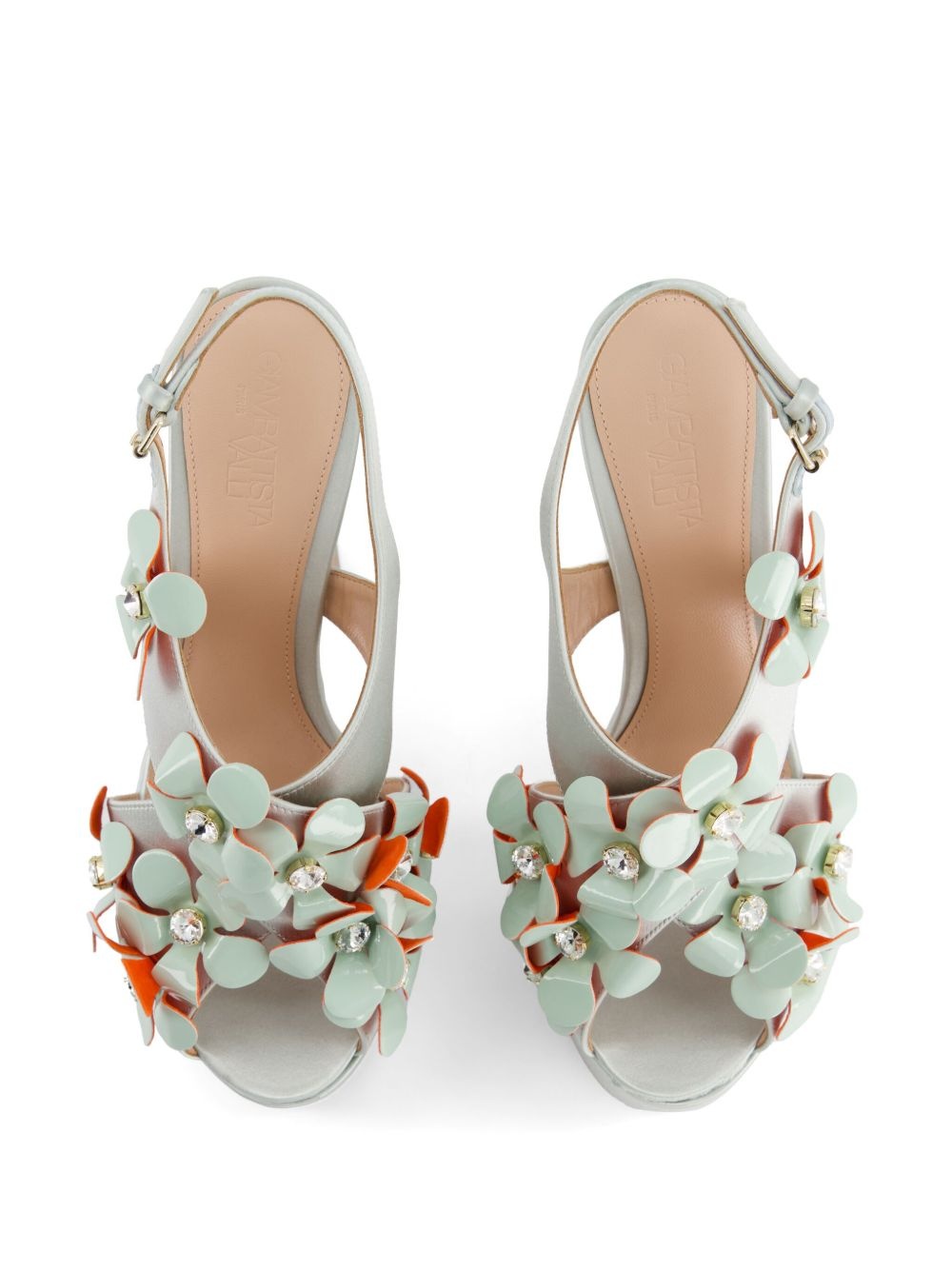 floral-appliqué sandals - 3