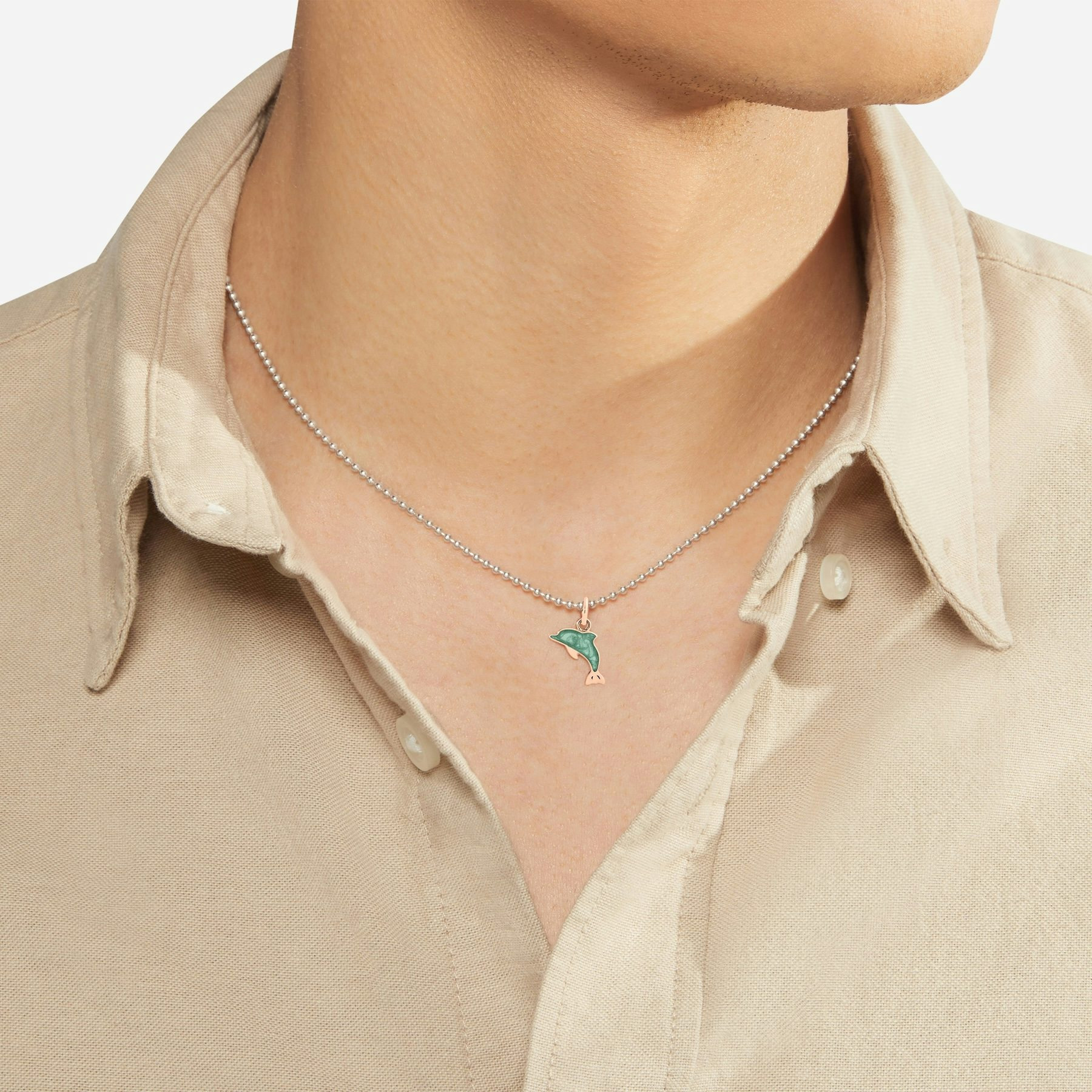 ROSE GOLD & ENAMEL DOLPHIN CHARM - 4