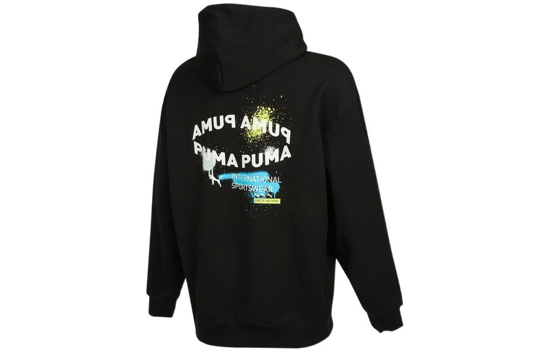 PUMA PUMA Oversize Trend Graphic Logo Hoodie 'Black' 536061-01 outlook