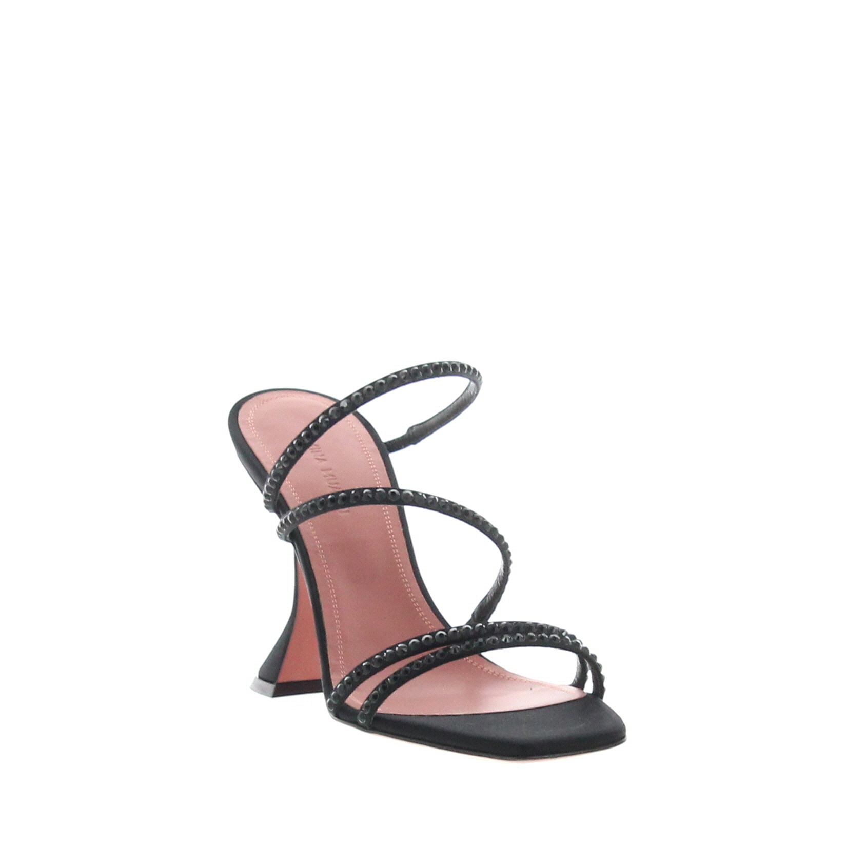 Amina Muaddi – Naima Crystal Satin Black - 2
