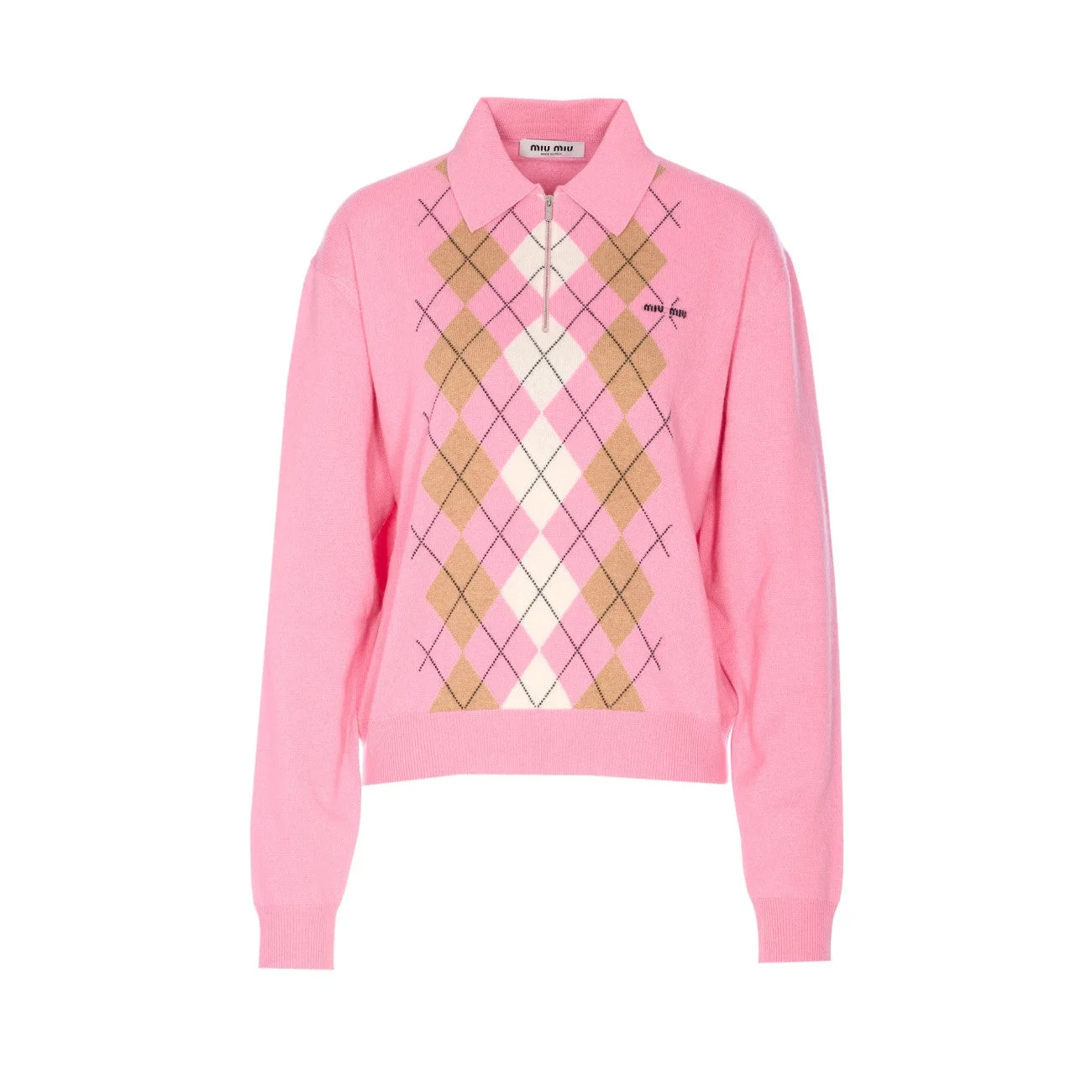 Miu Miu Women Cashmere Polo Shirt With Zip - 1