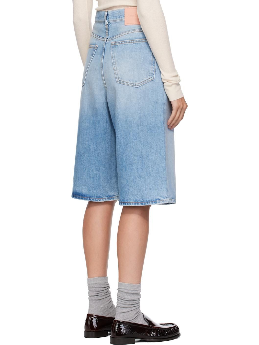 Blue Loose-Fit Denim Shorts - 3