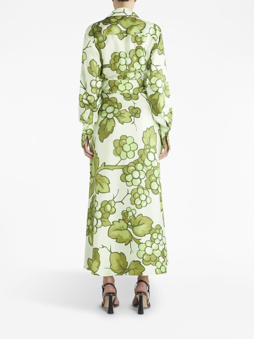 fruit-print silk dress - 3