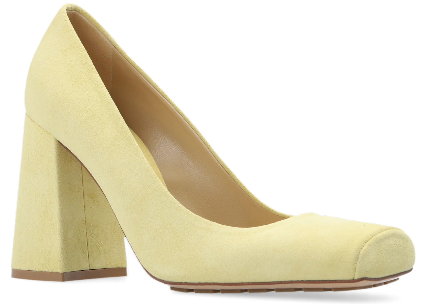 Bottega Veneta Pump Tower Suede Leather Light Yellow (Women's) - 2