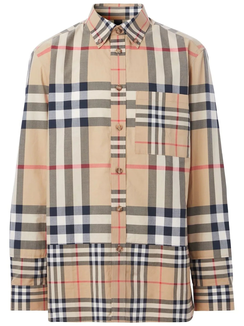 contrast check shirt - 1