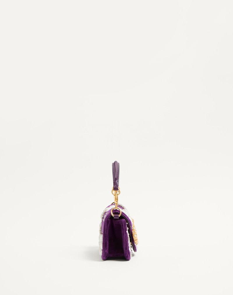 VALENTINO GARAVANI LOCÒ SMALL SHOULDER BAG EMBROIDERED WITH JEWEL LOGO 4