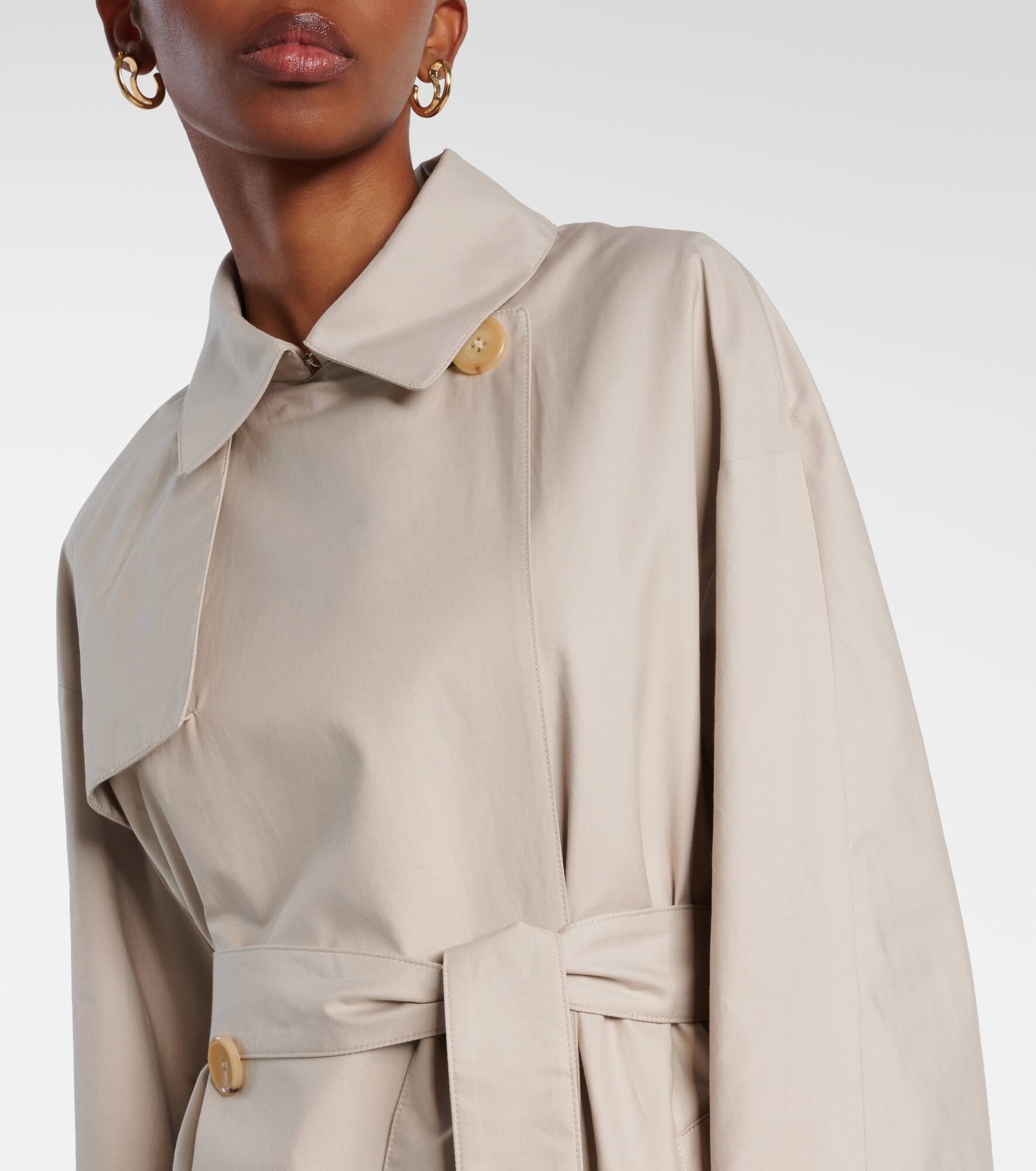 Strench cotton-blend twill trench coat - 4