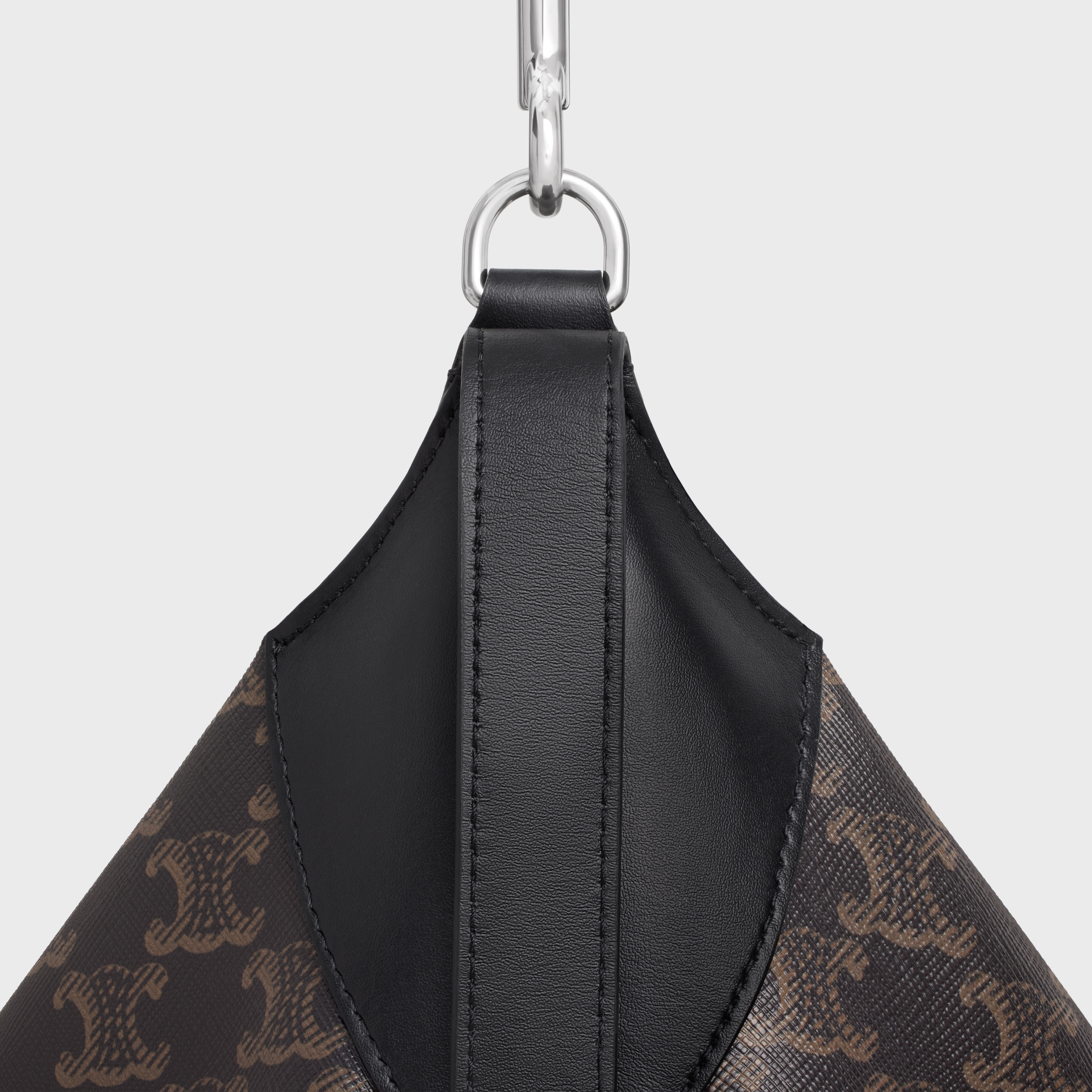 CELINE Large Strap Romy in Triomphe canvas and calfskin