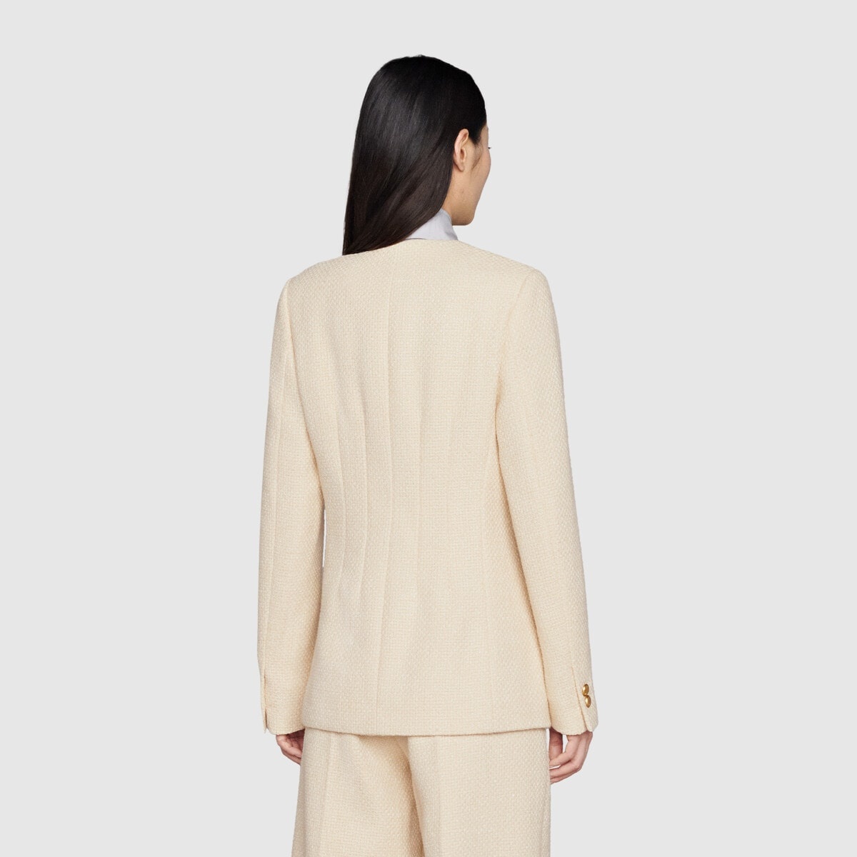 Tweed v-neck jacket - 4