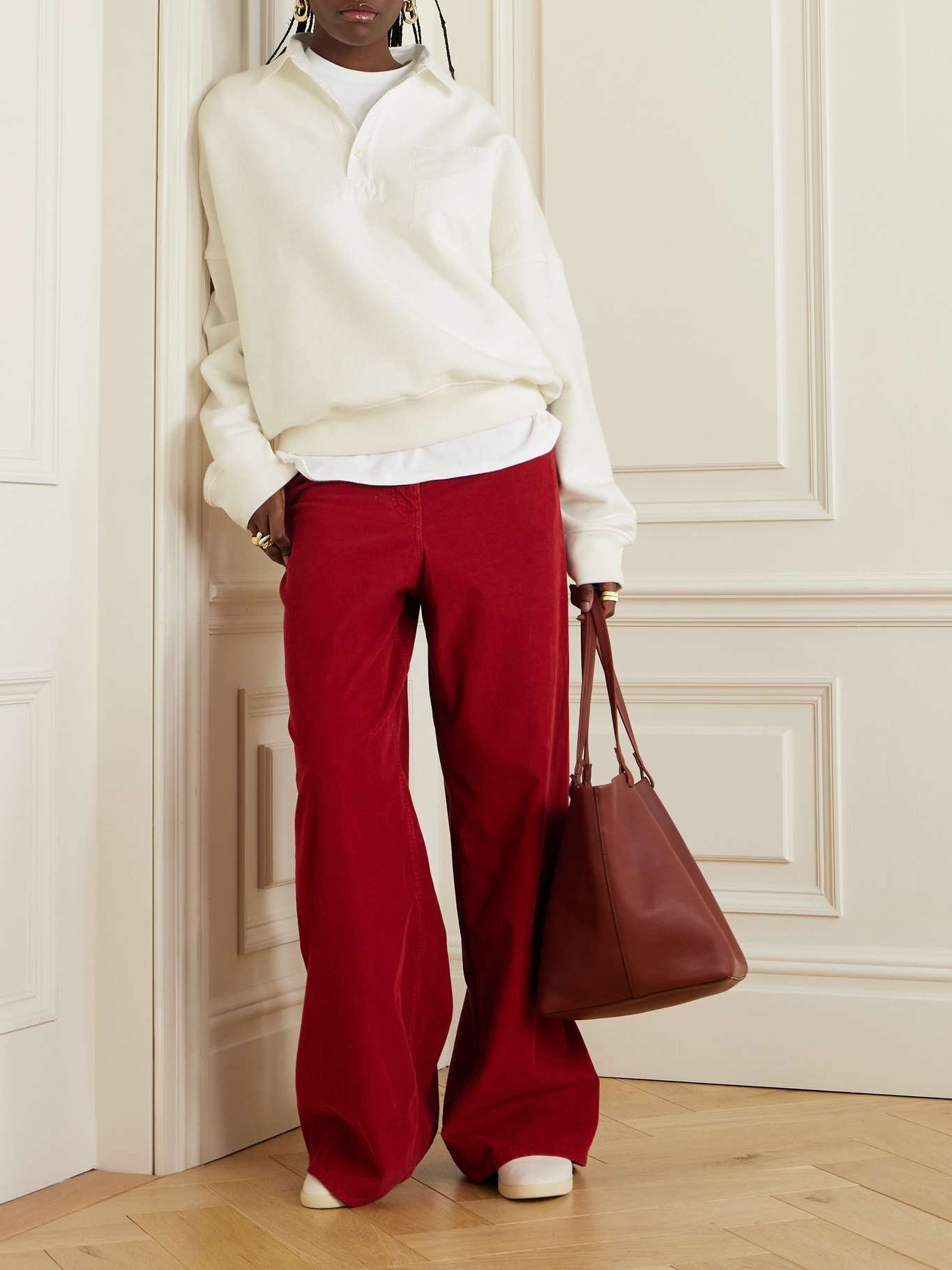 トートバッグ [The Row] XL Park Tote in Leather XL Park Tote Bag Brown in Leather – The Row
