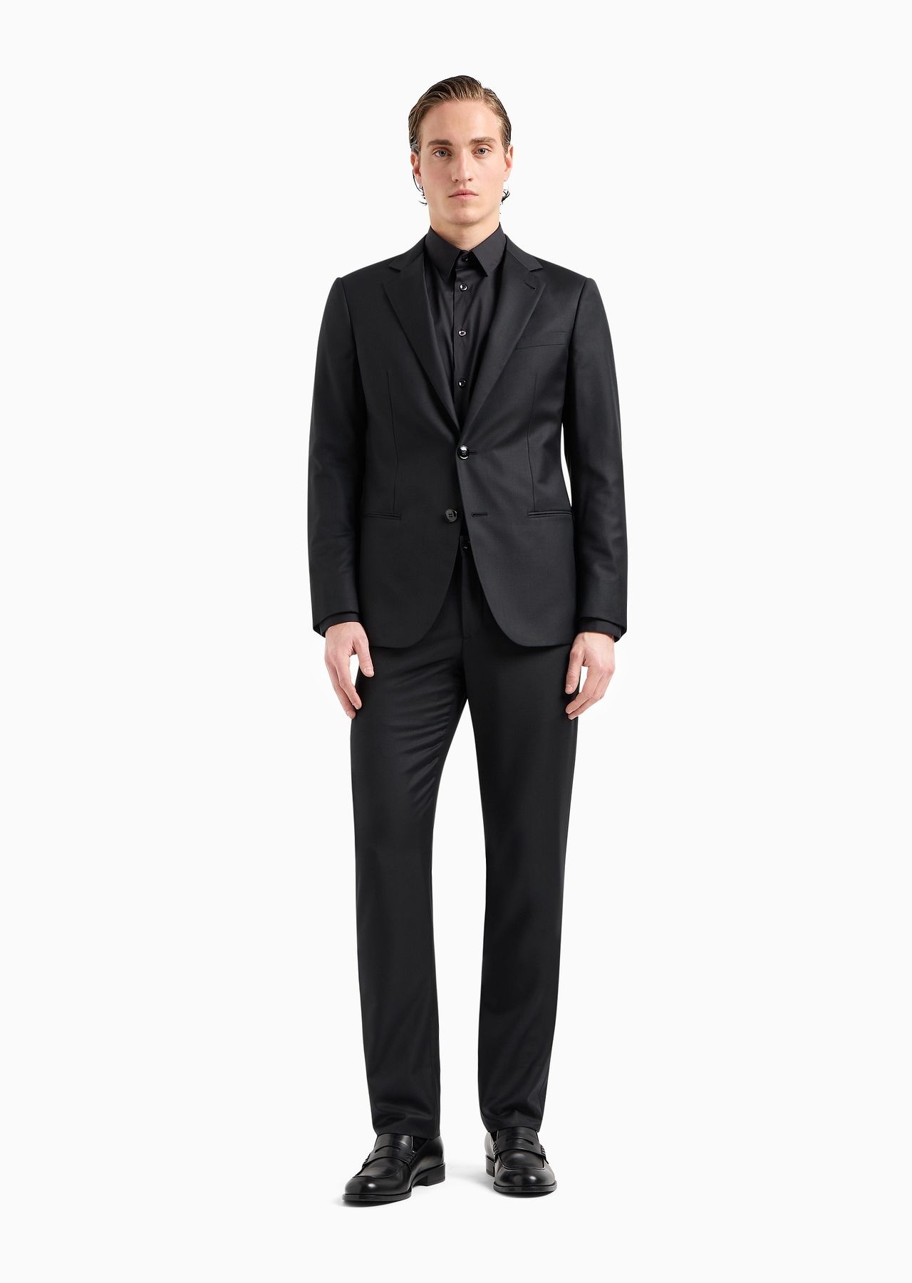 GIORGIO ARMANI Plain-knit stretch cotton shirt | REVERSIBLE