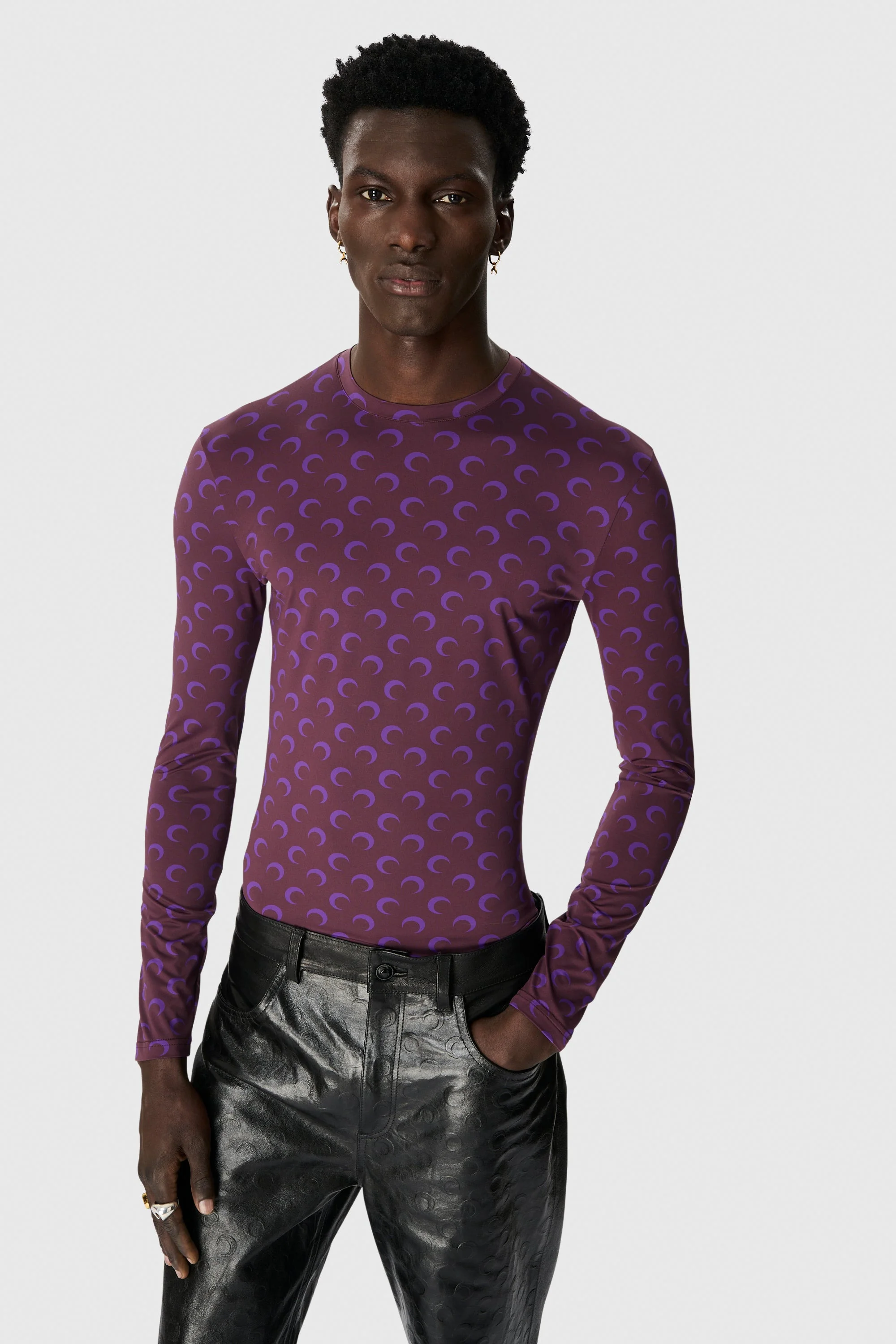 Moon Printed Jersey Ls Crewneck Top - 1