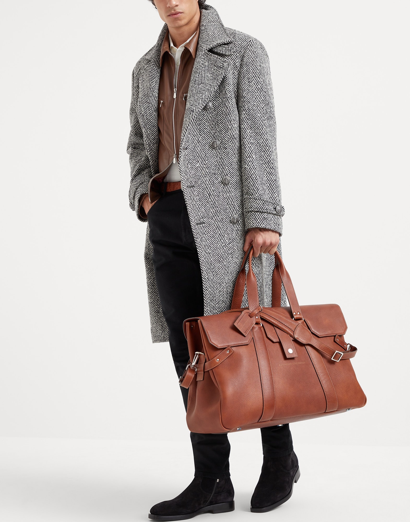 Grained calfskin Country Weekender bag - 4
