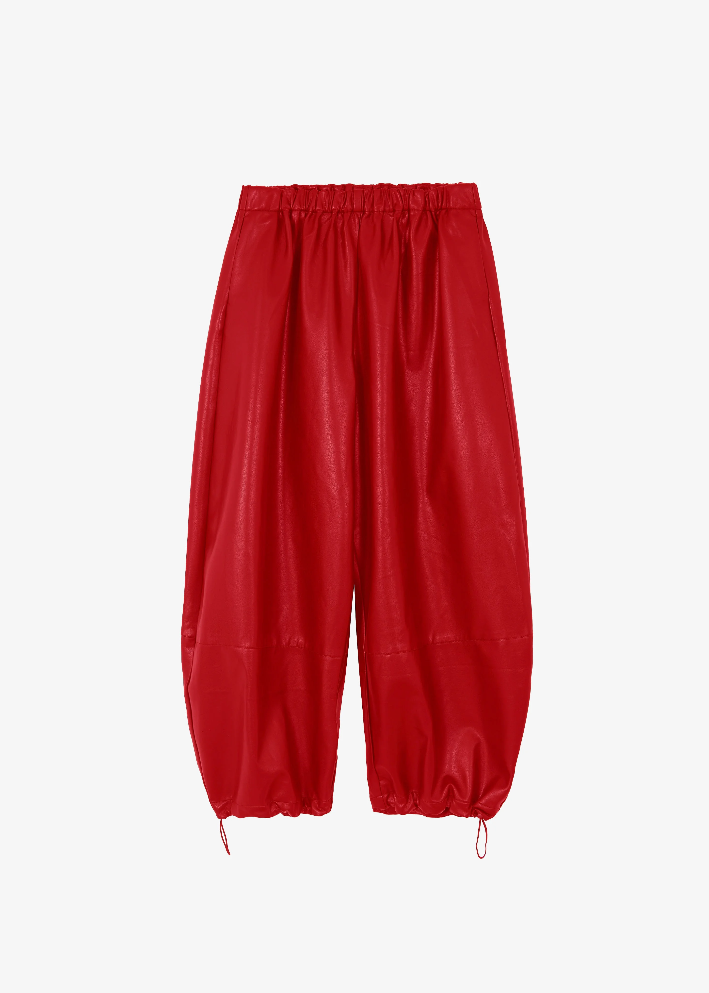 Briar Faux Leather Balloon Pants - Red - 1