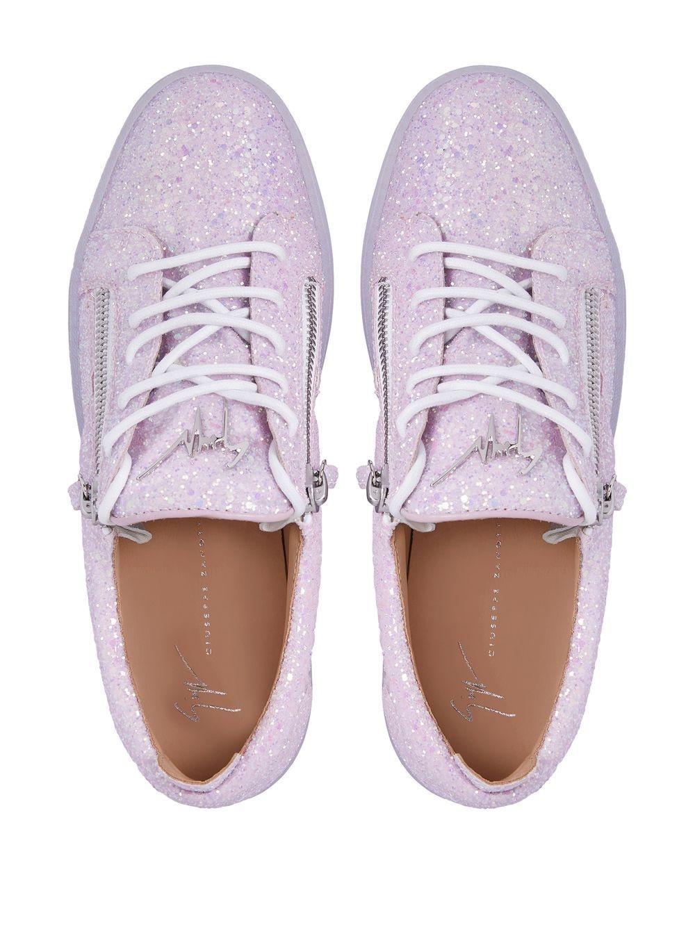 sequin-embellished low-top sneakers - 4