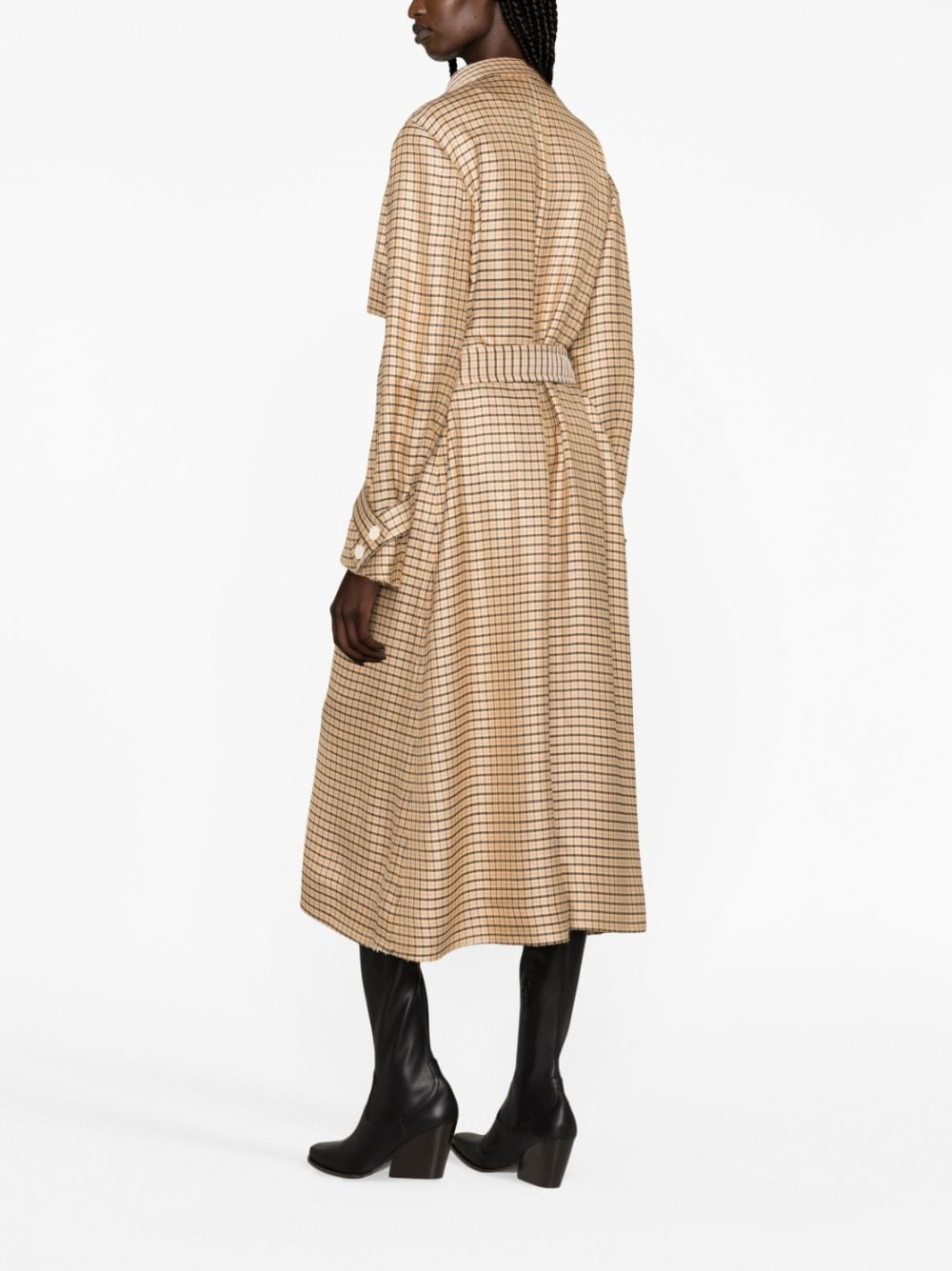 checkered trench coat - 4
