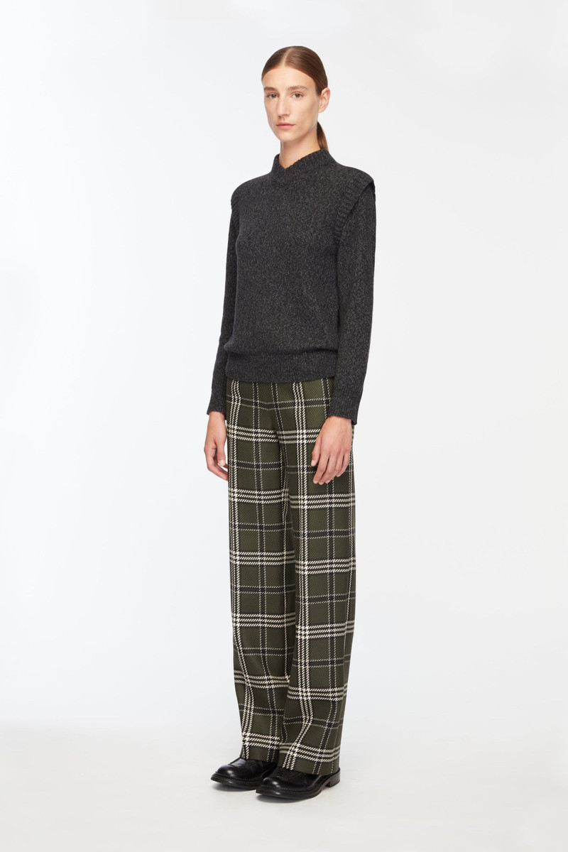 Briana Trousers In Military Green Shetland Tartan 3