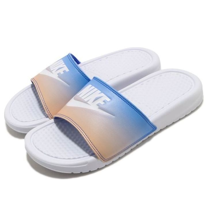 (WMNS) Nike Benassi JDI Print Slide 'White Hyper Royal' 618919-122 - 4