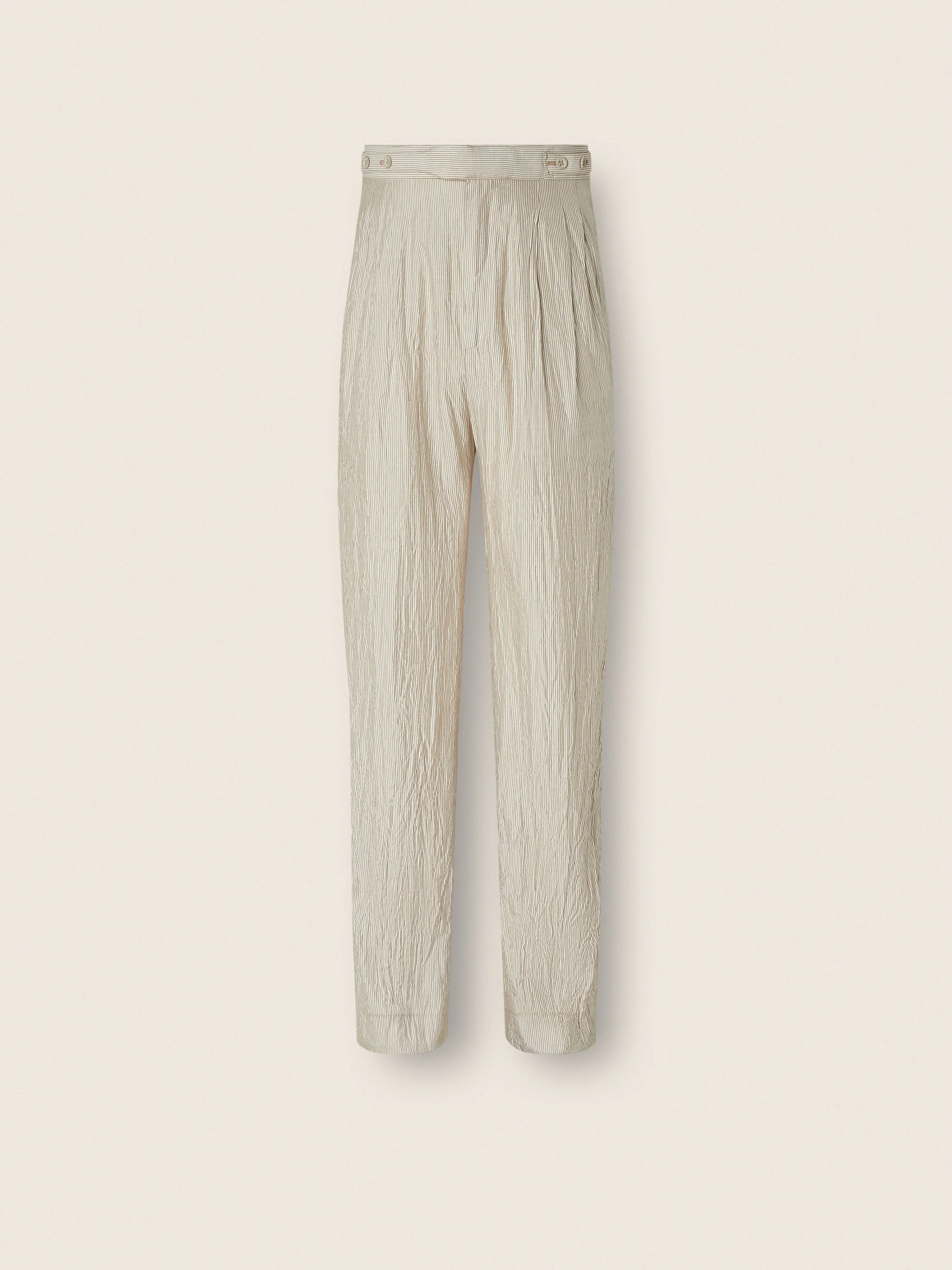 WHITE AND LIGHT GREY SILK PANTS - 1