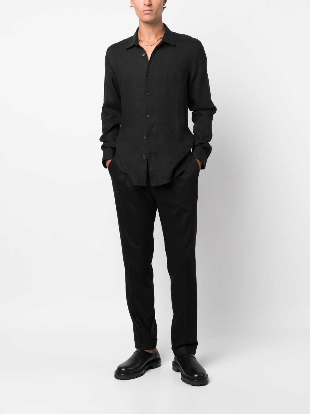Giles long-sleeve linen shirt - 2