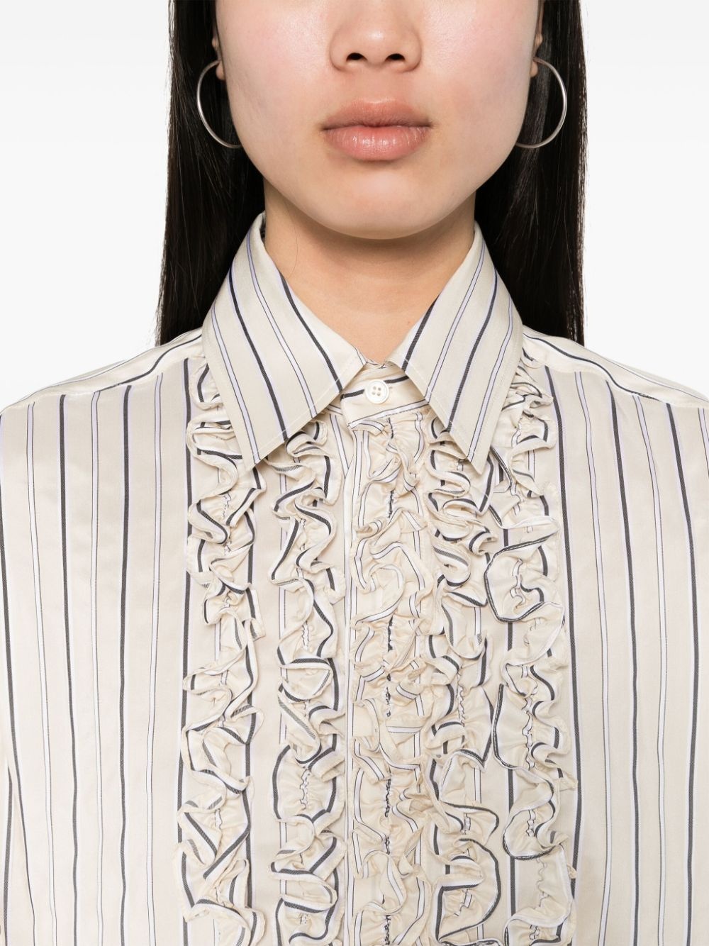 striped ruffled shirt - 5