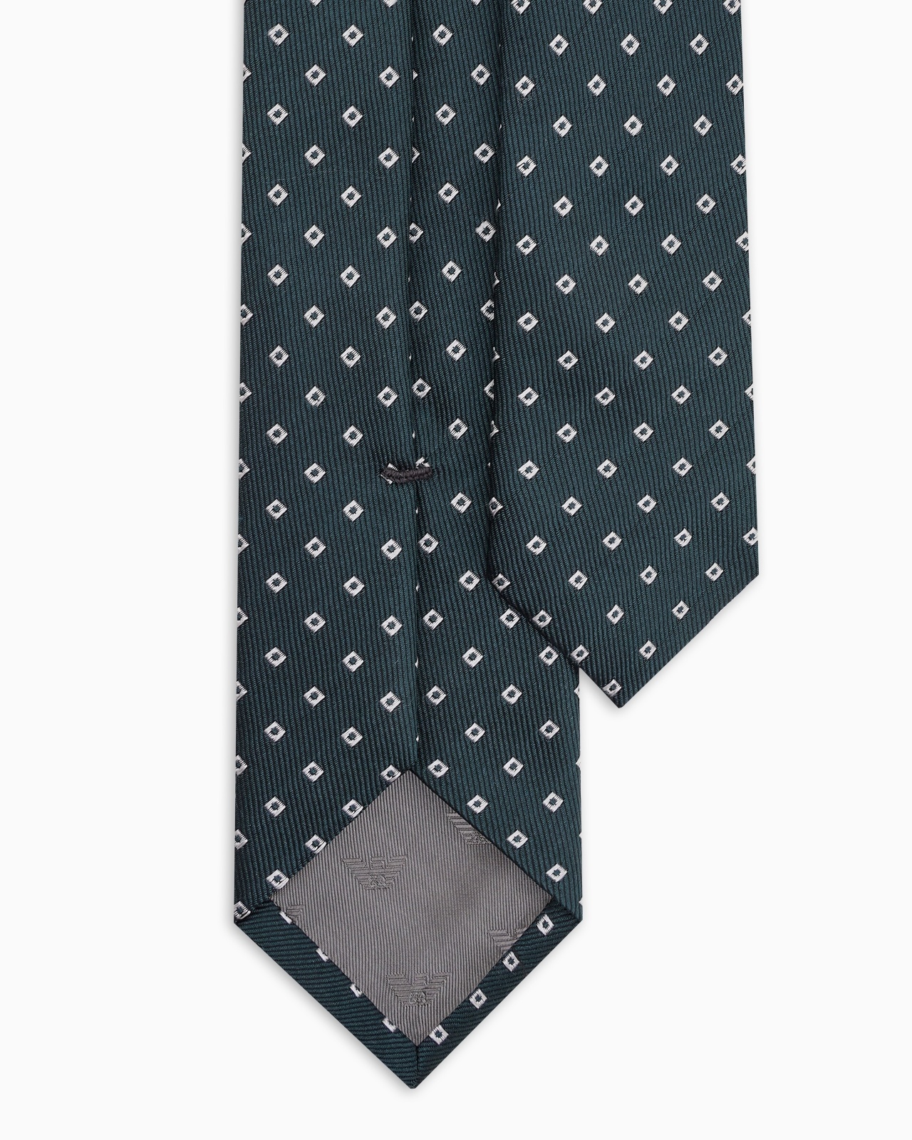 PURE SILK TIE WITH JACQUARD MICRO-PATTERN - 2