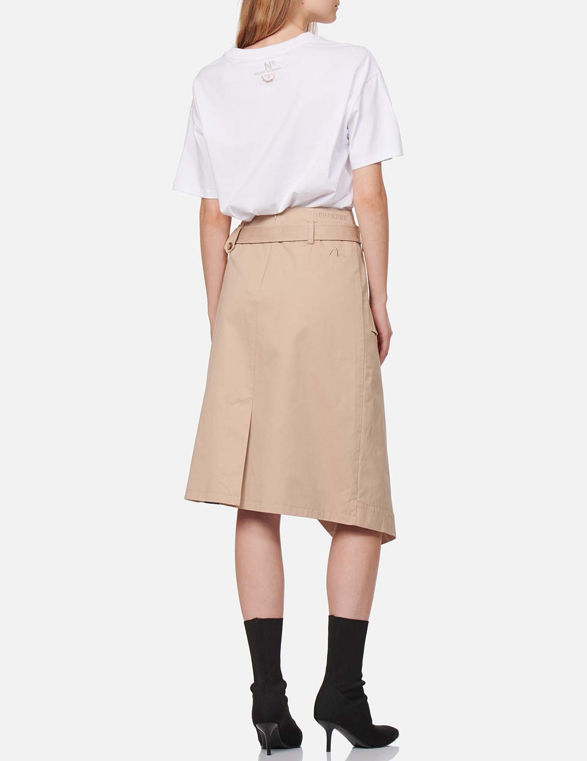 Fabric Mixed Wrapped Trench Skirt - 6