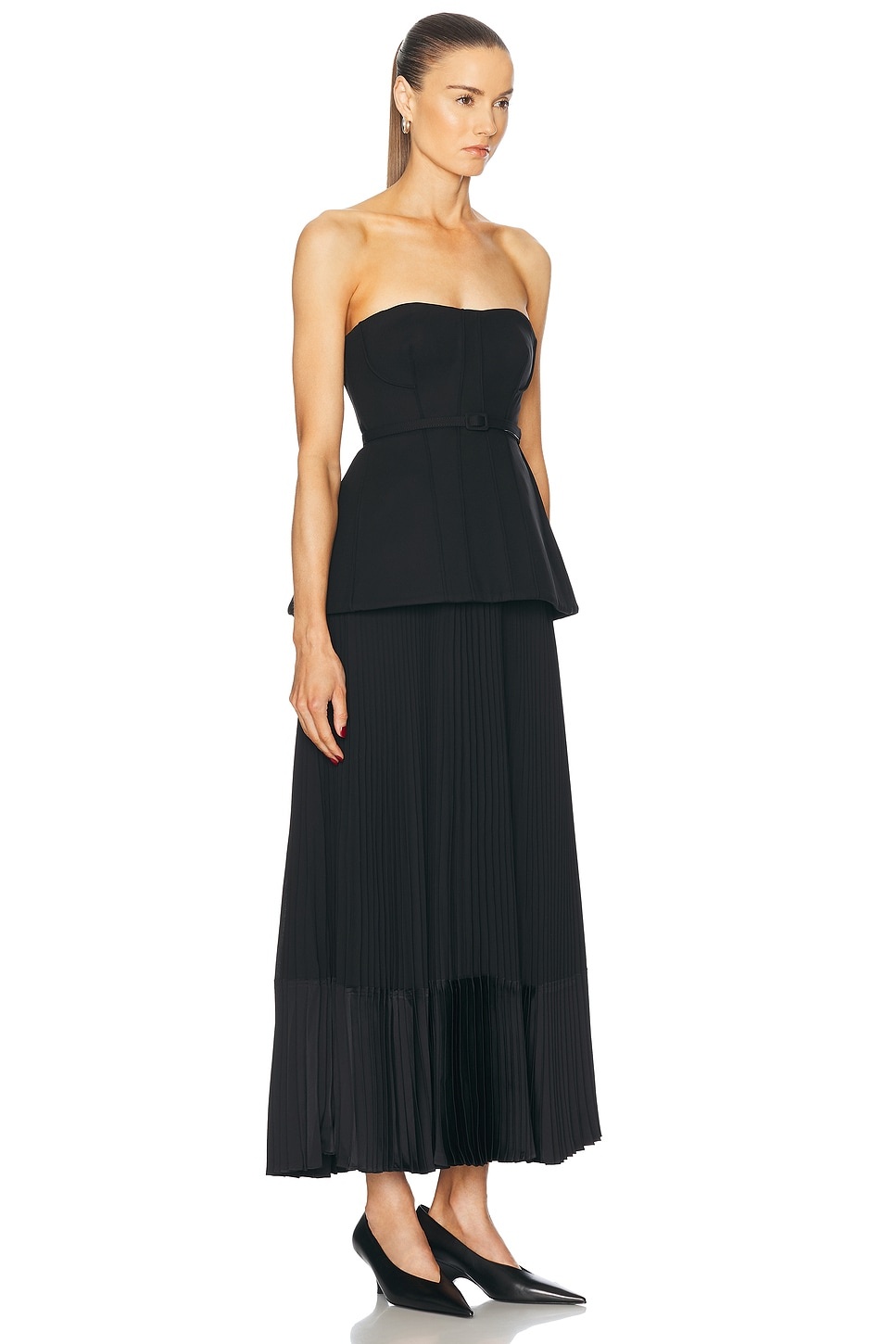 Prisca Belted Bustier Tea Length Dress - 2