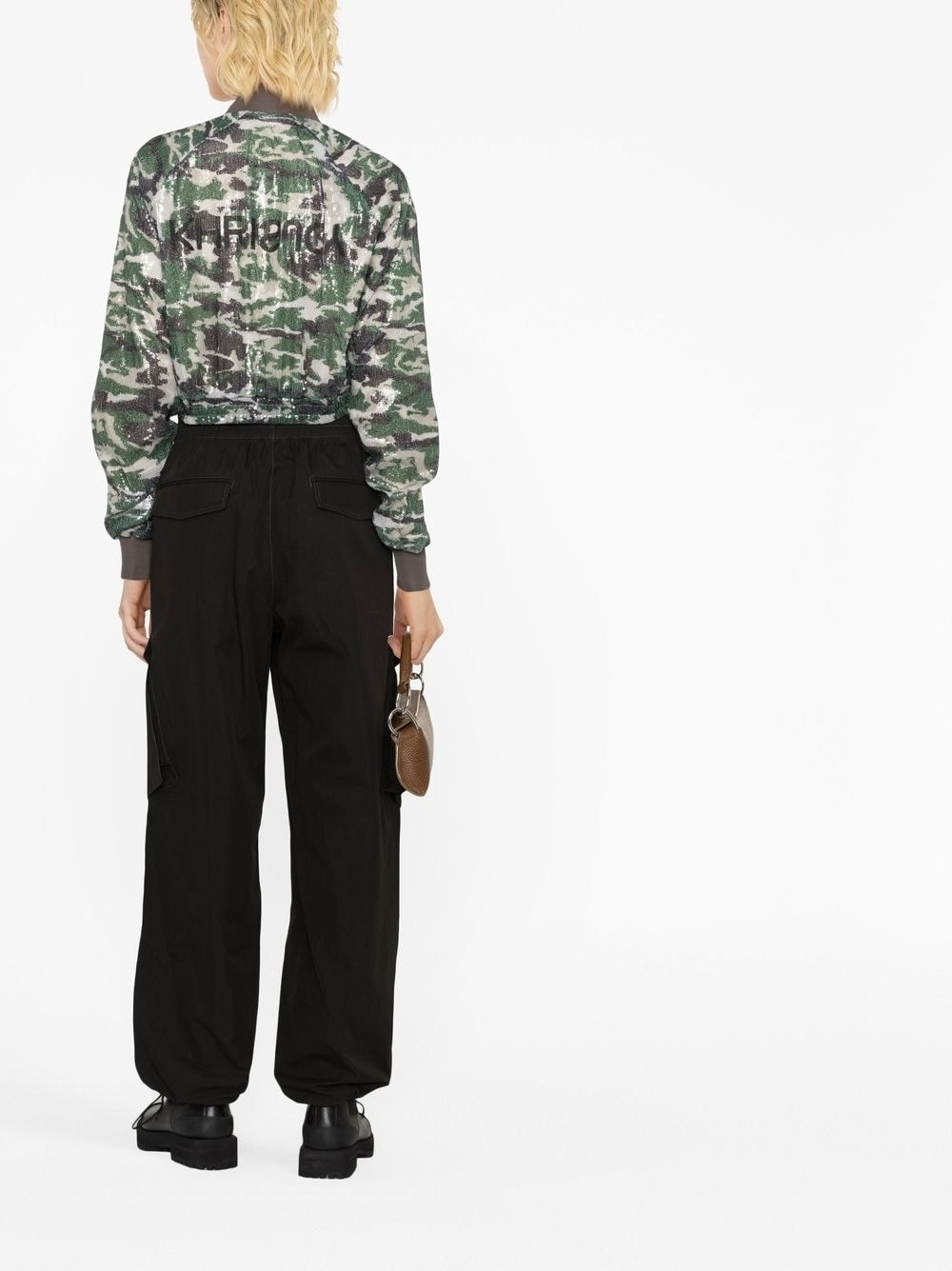camouflage-print sequinned bomber jacket - 4