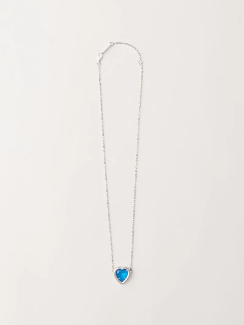 HEART STONE CHARM NECKLACE - 4