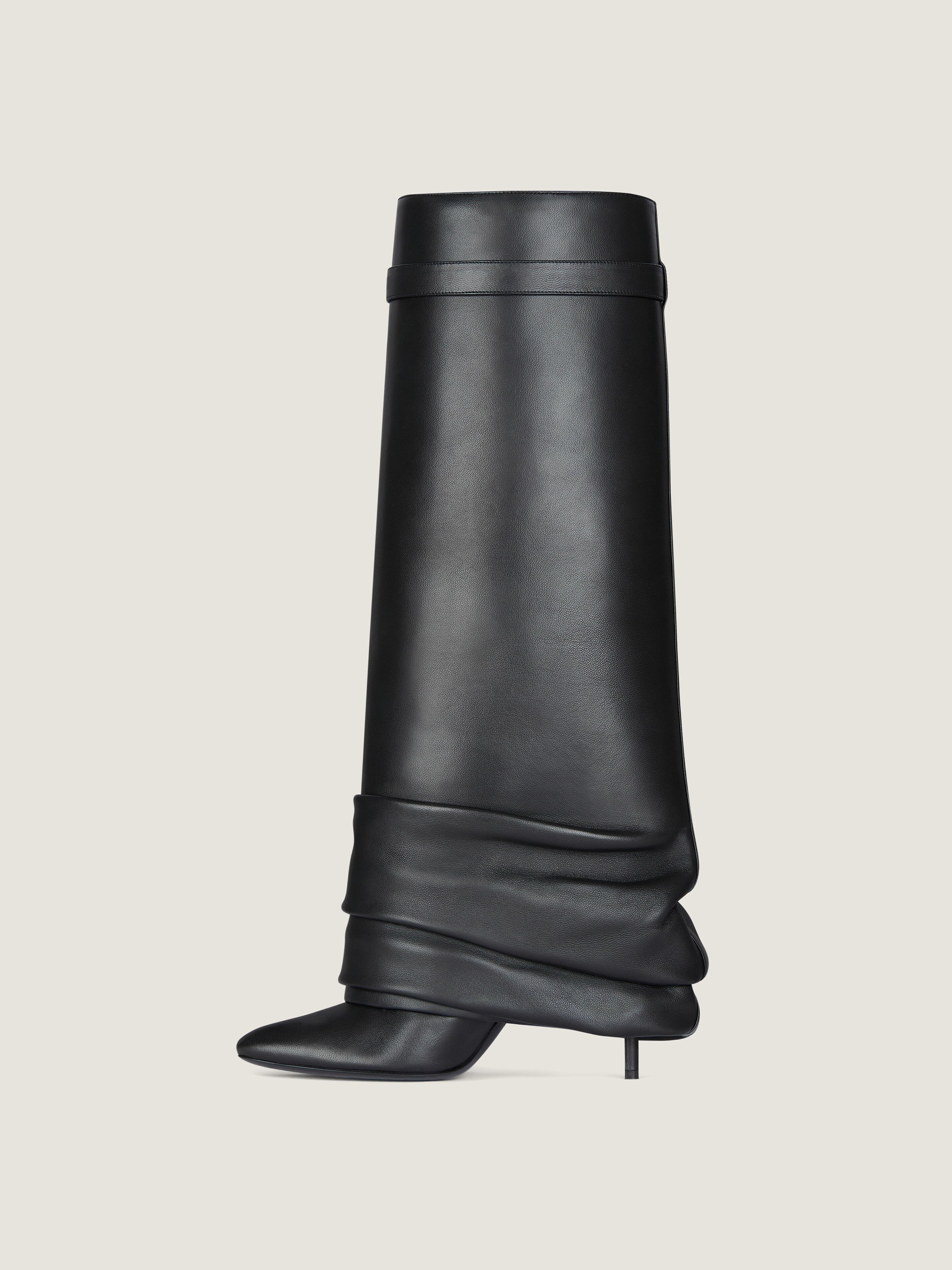 SHARK LOCK STILETTO BOOTS IN NAPPA LEATHER - 4