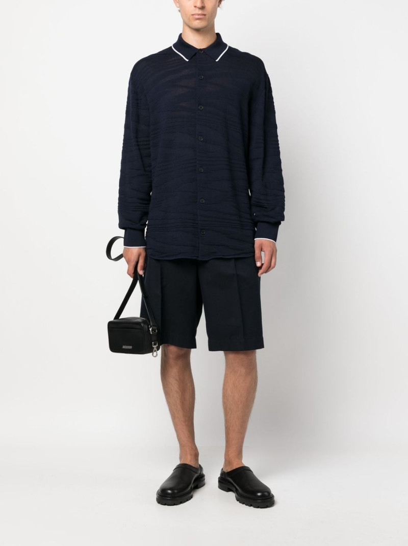 Missoni contrasting-trim wool-blend shirt outlook