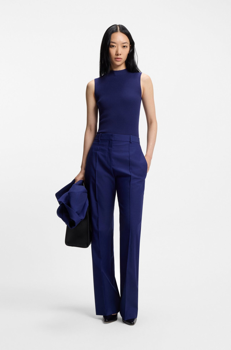 BOSS RIBBED TOP WITH MOCK NECKLINE outlook