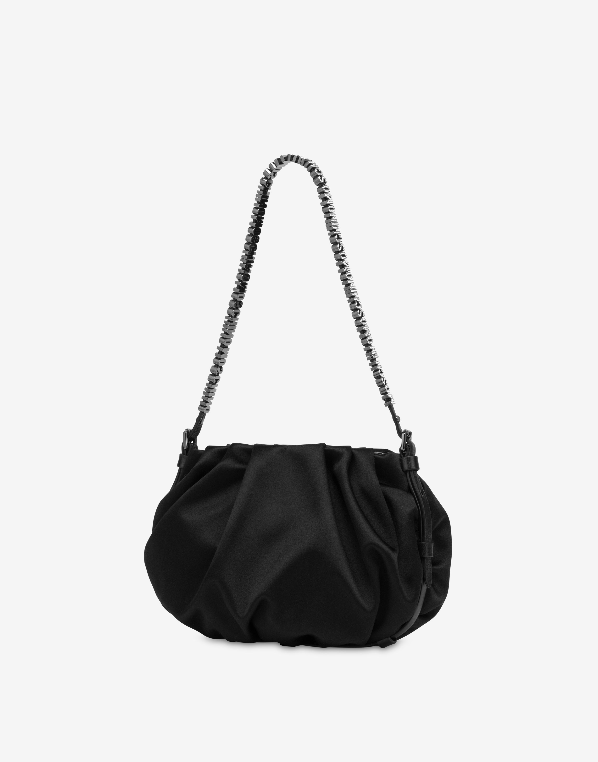 MINI LETTERING SATIN HOBO BAG 2