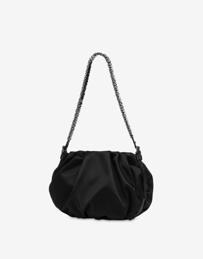 MINI LETTERING SATIN HOBO BAG 2