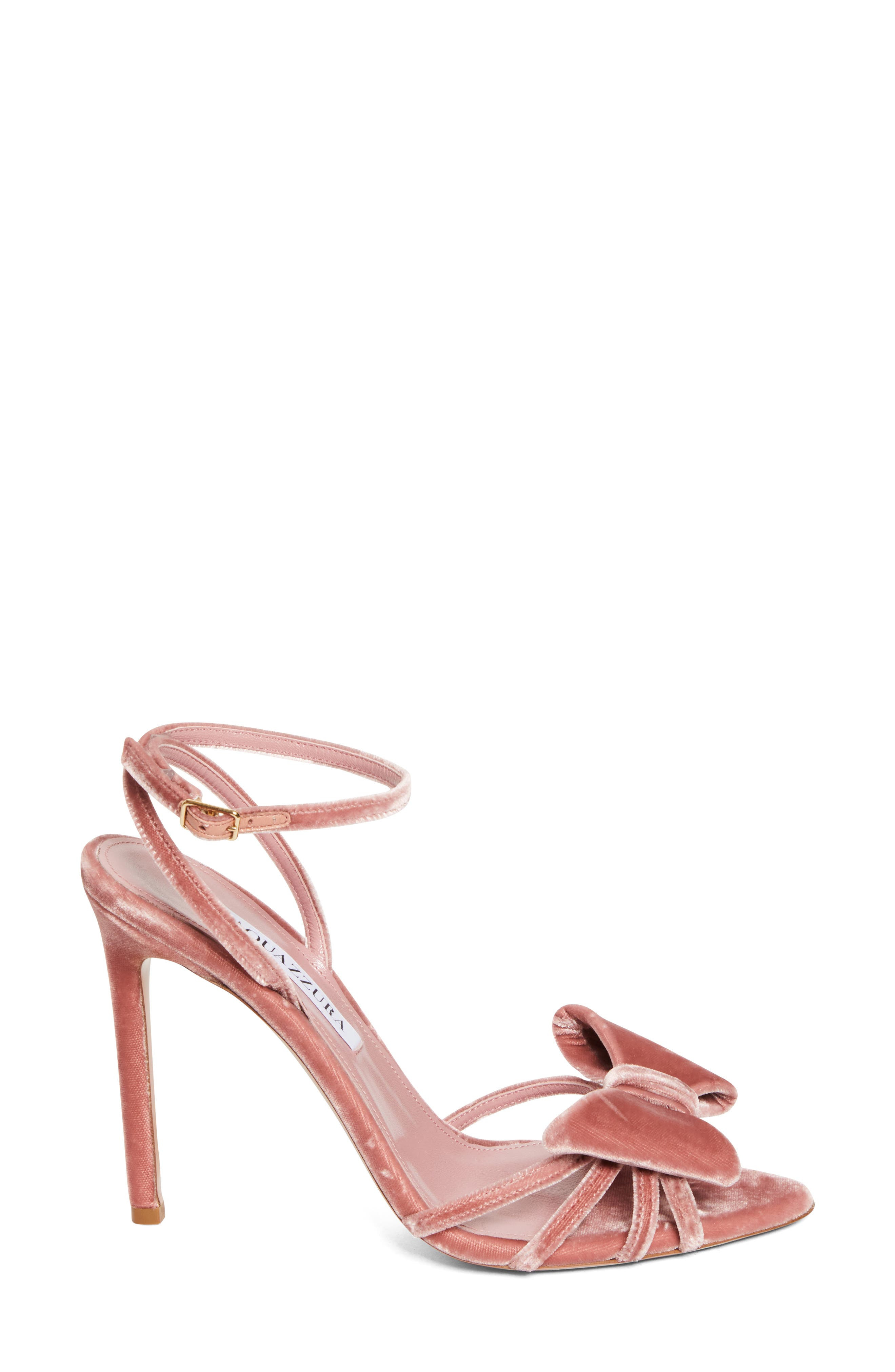 Aquazzura Black Tie Ankle Strap Sandal in Antique Rose at Nordstrom - 3