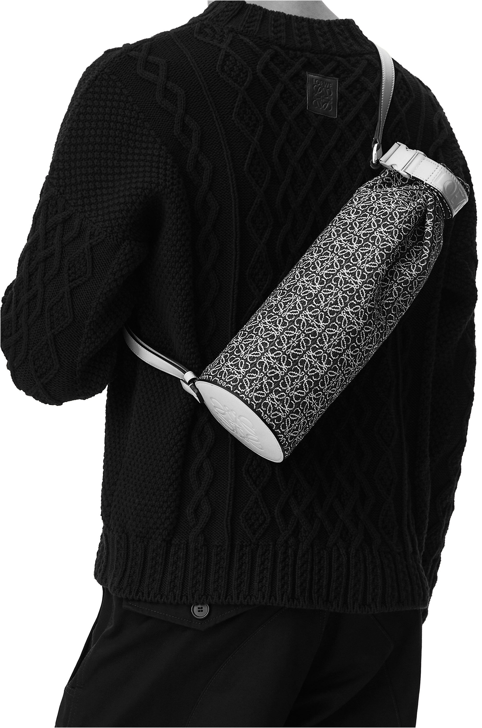 Roll Top Sling in Anagram jacquard and calfskin - 2
