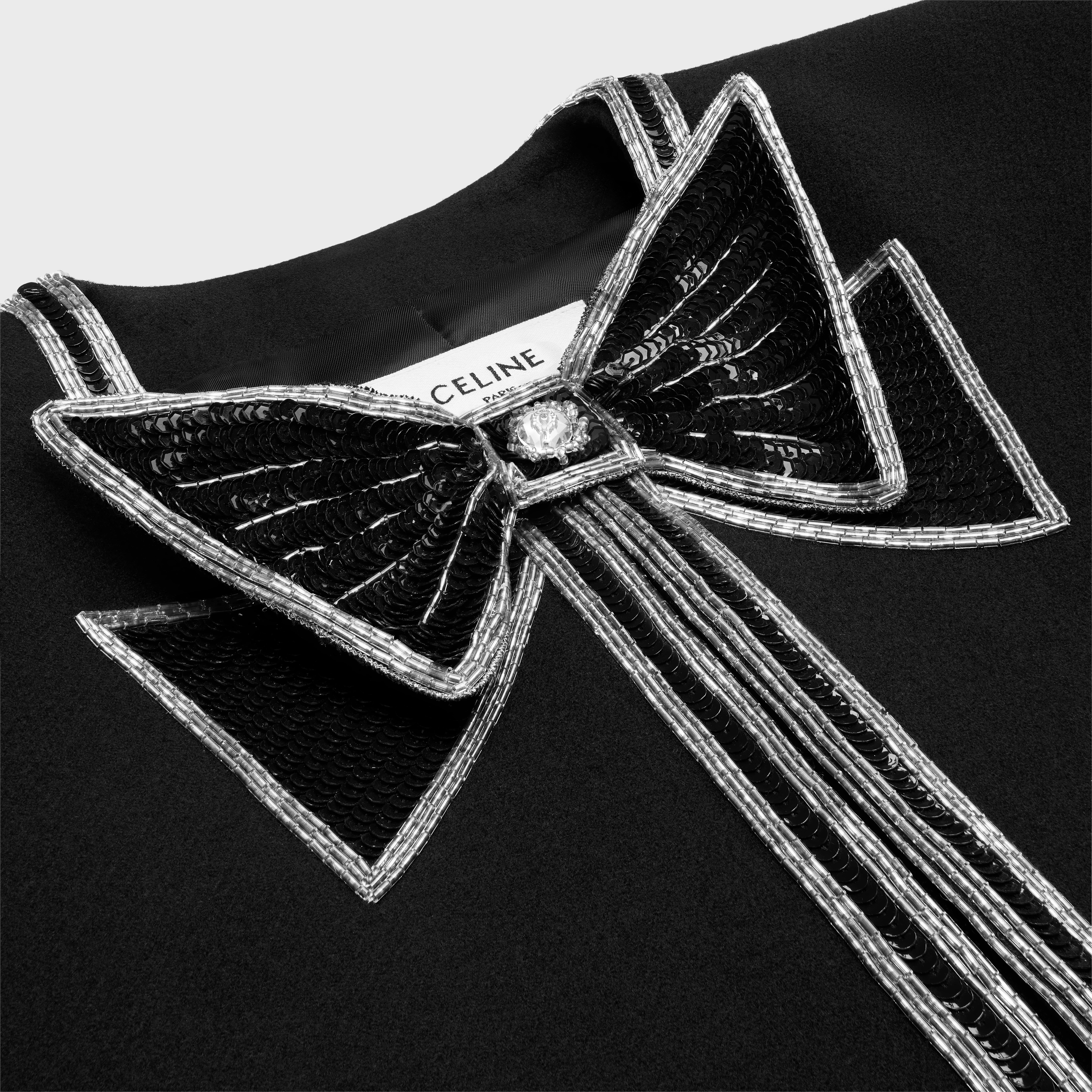 embroidered cardigan in wool cloth - 3