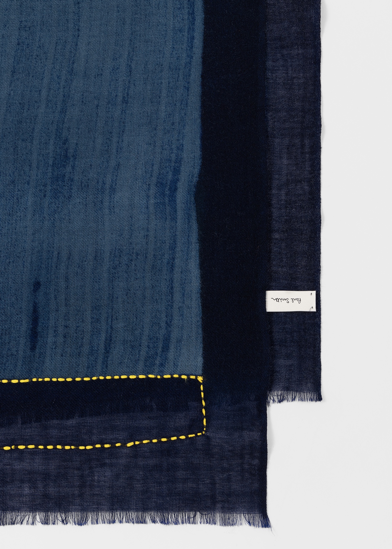Blue Wool 'Colour Block' Scarf - 3