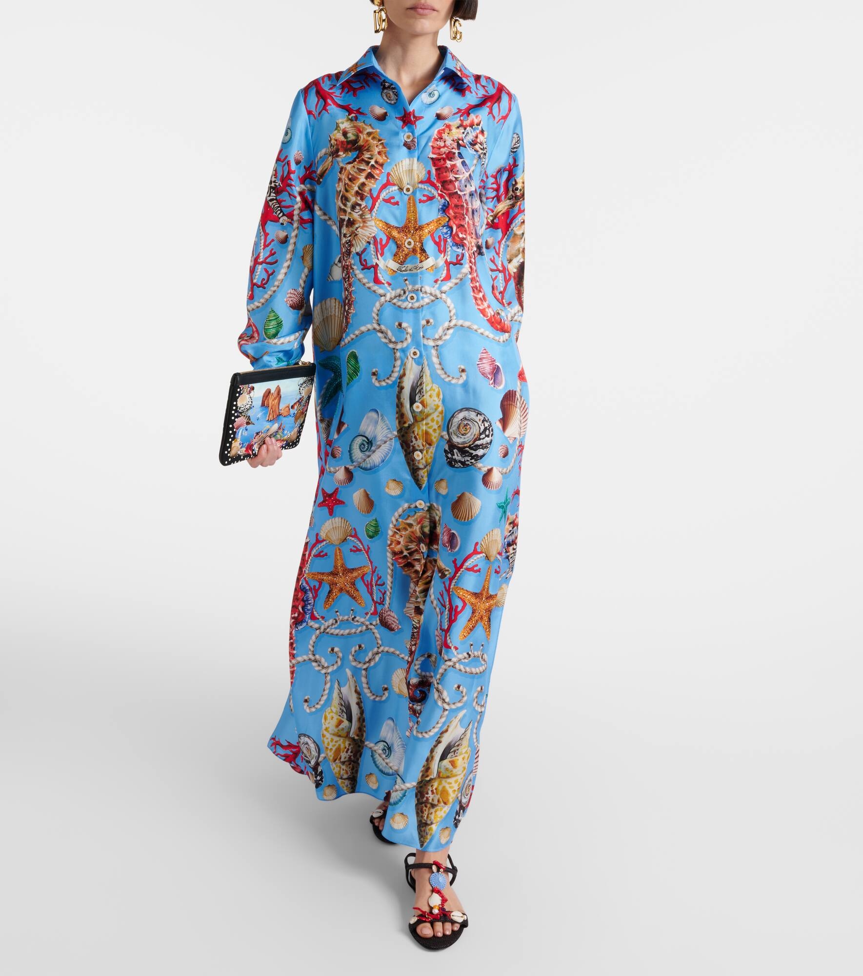 Capri printed silk kaftan - 7