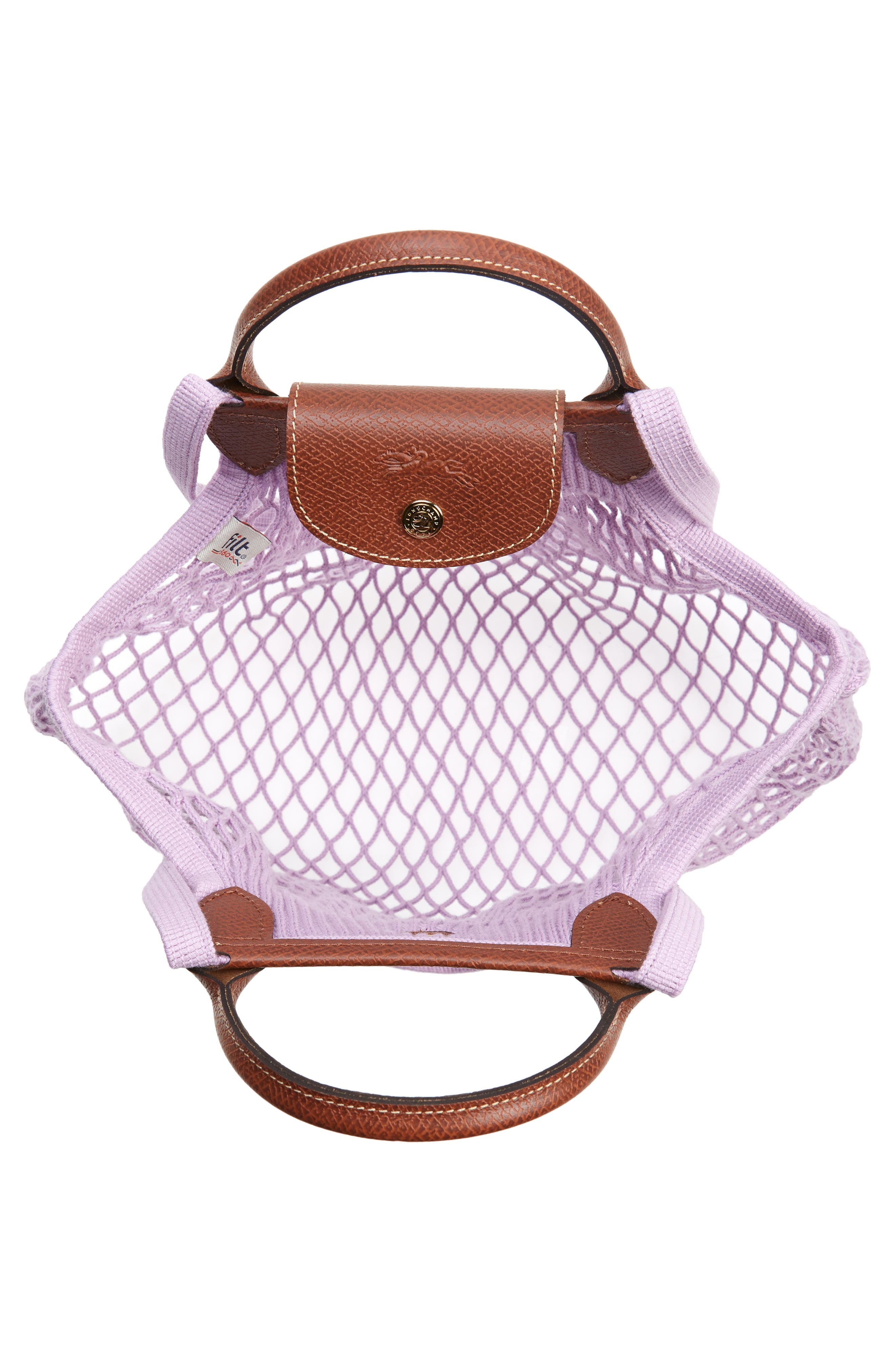 Longchamp Le Pliage Filet Knit Shoulder Bag in Lilac at Nordstrom - 4