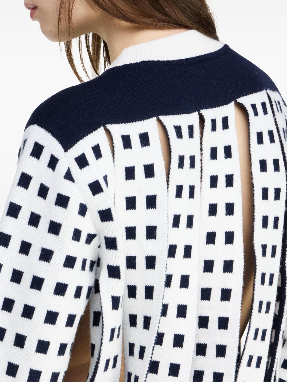 jacquard slit sweater - 5