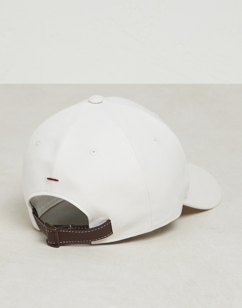 Brunello Cucinelli Baseball cap in twisted cotton gabardine with embroidery outlook